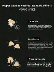 1 Pair Women Double Sided Sticky Bra Inserts Reusable Push Up Lift Self-Adhesive Pads Strapless, Bikini, Swimsuit, And Sports Bras|   10 Pieces Of Breast Stickers| 5NSS - 1 Pair Bra+10Nip Covers - View 6