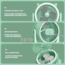 Mini ventilador de escritorio, con tres niveles de velocidad ajustables, ideal para dormitorios y oficinas, con rotación de 180° arriba y abajo, ventilador USB para estudiantes, perfecto para oficinas, dormitorios y espacios de estudio. - Verde - Ver 3