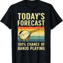 Camiseta divertida con diseño de banjo para hombres y mujeres, con instrumento bluegrass - Negro 4 - Ver 1