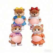 【2026新型】猫 お腹 シール 3D 柔らかいお腹  ぷにぷにシール かわいい 3D もっちりスクイーズ ステッカー シー ル帳 デコレーション 携帯電話飾り用 手帳用 日記帳用マシュマロシール タイルシール キャラクター シール 平成  おもちゃ 3dシール 立体シール  クリスマス 3dステッカー  シール帳 - 4枚入(ランダム) - チェックする 9