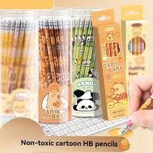 12pcs/Box Cartoon Pencils With Erasers, HB Pencils With Eraser Caps, Stationery Gift Box Essential - Pencil - View 7