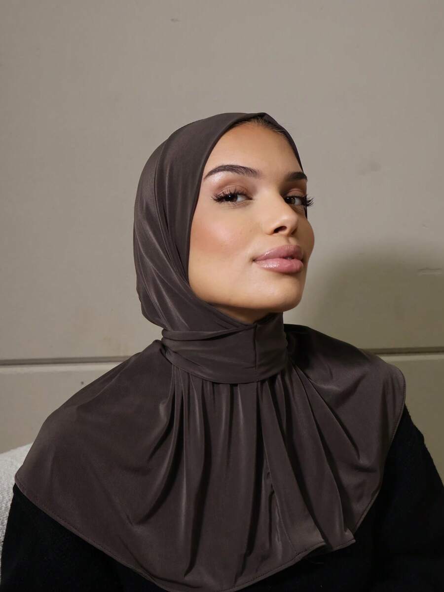 1pc Fashionable Casual Elegant Instant Hijab Cap, Classic Minimalist Style, Soft & Breathable Jersey Fabric, Versatile For Daily Life, Festivals, Prayers - Turban - View 1