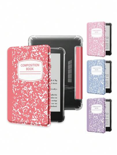 Colorful Leopard Print Notebooks Protective Case Compatible With 6" Kindle 11th Gen (2024 And 2022 Release) ,Kindle Paperwhite 12th Gen 2024- Ultra Slim Transparent Clear TPU Back Shell Protective Cover With Auto Wake/Sleep For Kindle Paperwhite 12th Gen 2024,DIY Customizable- For Daily Use And Holiday Gifts