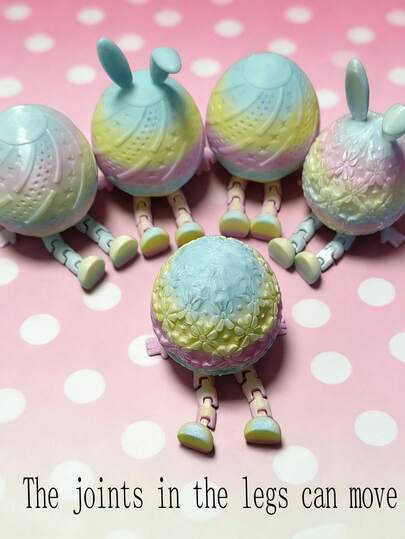 1/2pcs 3D Printed Rabbit Eggs, With Gift Bag, Movable Joints, Suitable For Various Occasions, Ideal For Valentine's Day, Easter, Party Favors, Holiday Decor, Birthday Gifts, 3D Toys, Fidget Toys