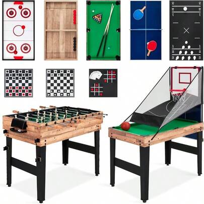 13 - In - 1 Combo Game Table Set Home, Game Room, Friends Family/ Pong, Foosball, Basketball, Hockey, Archery, Chess, Checkers, Shuffleboard, Bowling