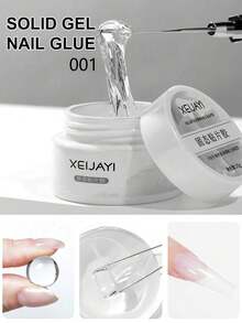 XEIJAYI 1片25克软质假指甲贴纸凝胶，可卸UV LED凝胶美甲延长片，短指甲胶水凝胶美甲 - 無色 - 查看 3