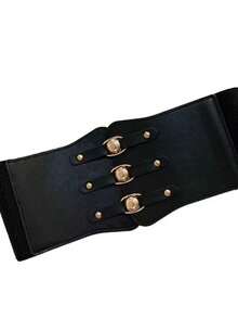 1条女士弹力腰带，多功能时尚束腰带，适用于连衣裙、衬衫、西装，腰带可调节 - 彩色 - 查看 5