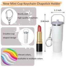 LAEKOU Mini Cup Keychain Compatible With Stanley Cup, Cute Tumbler  Holder Key Chain For Purse Bag Backpack - trắng - Xem 3
