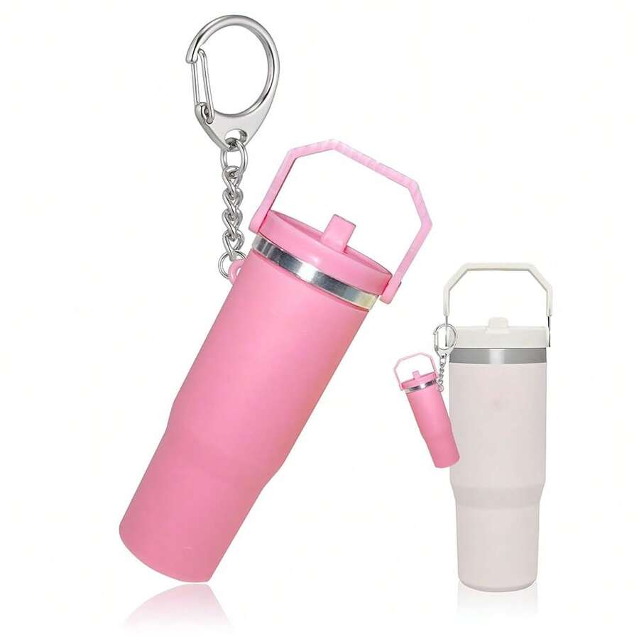 LAEKOU Mini Cup Keychain Compatible With Stanley Cup, Cute Tumbler  Holder Key Chain For Purse Bag Backpack - Hồng - Xem 1