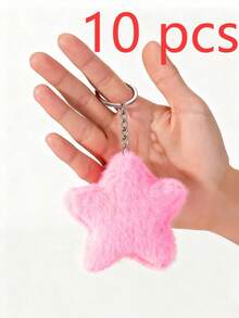 1pc, 10pcs Optional DIY Handmade Cute Pink Star Keychain, 1pc Keychain, Backpack, Bag Decor Pendant, Couple Star Keychain, Holiday Creative Gift, School, Gothic, Y2K, Halloween Accessory, Teacher's Day Bag Decor, Car Accessories Gifts For Mother, Father, Graduation, And Teacher - Multicolor - View 9