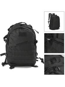 Mochila Tactica Gran Capacidad 40L Uso Rudo Impermeable de Uso Rudo, Mochila para Senderismo al Aire Libre - Negro - Ver 3