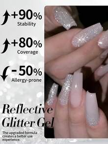 BORN PRETTY 10ml Silver Shiny Glitter Nail Polish, Reflective Shimmery Gel Nail Art Design Paint, Suitable For Home And Salon Use - Multicolor - View 6