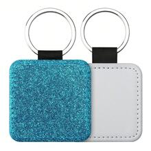 1PC Customized Heat Transfer Keychain, Personalized Photo Keychain, PU Leather Glitter Creative Keychain, Customized 2D Flat Hanging Decoration, Backpack Pendant Decoration, Customized Pet Memorial Gift, Surprise Gift, Beautiful Accessory, Romantic Gift, Customized Text, Boyfriend/Girlfriend Gift, Parents/Mother Gift, Couples/Couple/Best Friend Gift, Holiday Gift Partner - Multicolor - View 44