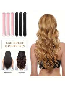 3支装免加热卷发棒 | 隔夜卷发器 | 魔术胶带免加热卷发棒 | 天鹅绒睡眠卷发棒 | 适合所有发质的护发工具 - 彩色 - 查看 8