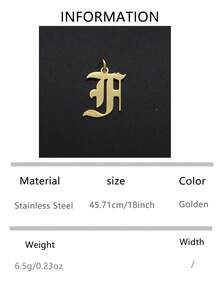 1pc Old English Initial Necklace Personalized 26 Letter A-Z Name Pendant Necklace For Women Stainless Steel Jewelry Birthday Gifts - Gothic Necklace - View 8