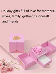 Pink Fresh Jewelry Gift Box, Fashionable And Sweet Tulip Flower Shaped Necklace And Bracelet Set, Sparkling Necklace And Bracelet, Suitable For Giving To Your Girlfriend, Friends, And Yourself On Valentine's Day And Christmas As Holiday Gifts - Multicolor - View 8