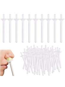 40pcs Plastic Hair Removal Sticks With Disposable Razors, Suitable For Nose Hair Removal And Cleaning - White - View 1