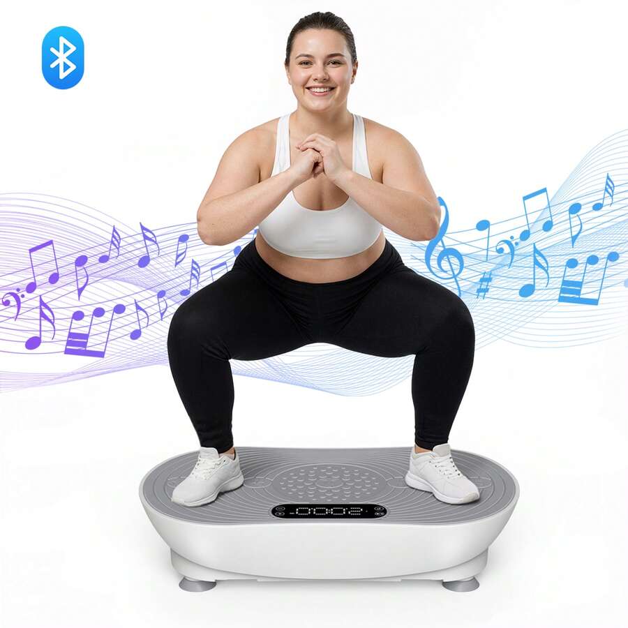 MERACH V33 Vibration Plate Exercise Machine, Vibrating Platform For Lymphatic Drainage Weight Loss Muscle Activation, Full Body Home Exercise Equipment With LED Touch Screen Bluetooth Pull Cord - View 1