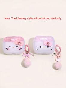 Sanrio Cute Shy Big Face Cartoon Cat Shaped Earphone Case, Compatible With Apple 1/2/3/4/Pro/Pro2(Nd)/Pro(3rd) - Pink - View 4