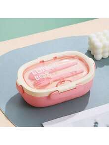 Bộ hộp cơm trưa nhựa một lớp kèm cốc nước cho học sinh, hộp đựng thức ăn đa năng tiện dụng khi đi du lịch ngoài trời. - Nhiều màu - Xem 10