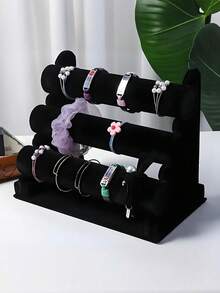 1个可拆卸手镯展示架，适用于手表和手镯，家居收纳展示整理架，收纳盒，天鹅绒首饰手镯手表发箍展示架，立式塔形手镯发箍T型架收纳盒，女士衣橱整理架，首饰展示架，天鹅绒首饰架发箍手镯展示架，首饰配件收纳架 - 彩色 - 查看 13