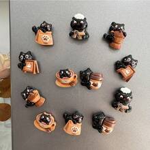 3/6/10/12pcs Cute Black Cat Coffee Fridge Magnets, Cute Kitchen Refrigerator Magnets, Home Decor, Suitable For Home, Office, Whiteboard, Storage Cabinet, Dishwasher, Mother's Day, Party Gift Decoration Magnets - Multicolor - View 3