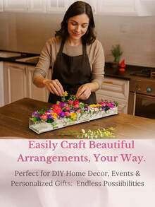 Bình hoa acrylic hình chữ nhật 12/4 lỗ, bình hoa nhựa cao cấp, hộp đựng hoa, vật trang trí bàn ăn, vật trang trí nhỏ, thích hợp cho đám cưới, nhà cửa, trang trí bàn ăn, hộp hoa hồng trong suốt hiện đại, hộp đựng hoa, trang trí tiệm làm đẹp, quà tặng trang trí nhà cửa mùa xuân/hè, sinh nhật, tốt nghiệp. - Nhiều màu - Xem 6