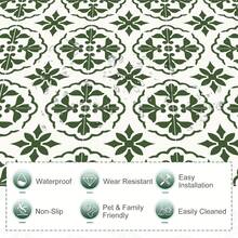 MORCART 20cm X 20cm Peel Off Adhesive Tiles, 20 Pieces Of Self-Adhesive DIY Vinyl Flooring, Suitable For Removable Waterproof Tile Stickers In Bedrooms, Living Rooms, Bathrooms, Kitchens, And Stairs (Green Retro) - 綠色 - 查看 5