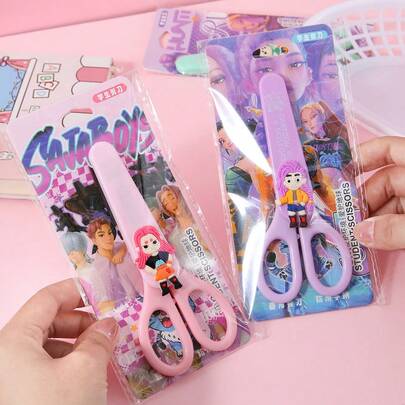 DOBBLE 1把可爱女巫狩猎主题手工剪刀，不锈钢工艺剪刀，学生适用，随机图案