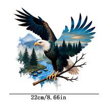 1 pieza/2 piezas/3 piezas Águila con alas extendidas, paisaje con impresión de transferencia de calor de alas de águila calva, para camiseta DIY, sudadera, jeans, sudadera con capucha, mochila, chaqueta, bolso, almohada - L+S - Ver 5