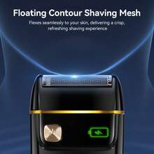 1pc Mini Portable Reciprocating Single Head Electric Shaver, Digital Display Men's Shaving Razor - Black - View 8
