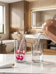 1pc Cherry And Bowknot Print Transparent Portable Toothbrush Case,Transparent Soap Dish, Keep Your Toothbrush Clean And On The Go!Travel Toothbrush Holder, Portable Toothbrush Cup Cover, Suitable For Travel, Camping, Business Travel, And School, Travel Essentials, Bathroom Accessories, Household Items, And Storage Supplies,Very Convenient And Practical - A - View 3