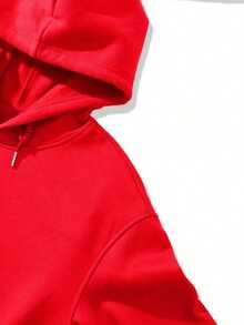 Fashionable Men's Hoodie With Print - [Red] - View 5