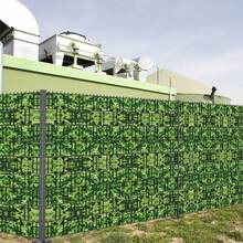 PVC Privacy Screen, Privacy Strips, Privacy Film For Garden Fence With Fixing Clips, Wind Protection - 35m - Small Leaves - View 3