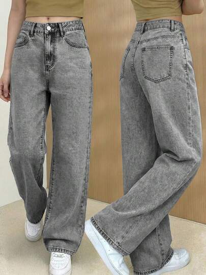 Women's Straight Leg Loose Casual Jeans