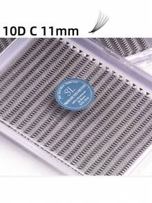 每盒800片，20排，超大容量托盘，蓬松3D/4D/5D/6D/8D/10D/2D俄式浓密预制睫毛簇，超快速嫁接，纤细纤长根部，进口韩国PBT纤维，超黑超柔软，C/D卷度，8-15mm预制睫毛簇，专业级 - C - 查看 78