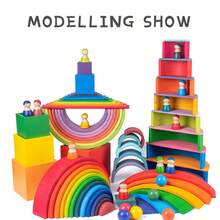 Wooden Rainbow Building Blocks For Children, Early Education Stacking Blocks Toy, Open-Ended Thinking And Logic Training Toy, Creative Stacking Toy, Children's Intellectual Development Toy - Multicolor - View 9