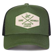 1pc Men's SURF MONKEY TBASQUE COUNTRY Monkey Letter Embroidery Trucker Hat, Casual Baseball Cap, Street Fashion, Suitable For Spring, Autumn, Travel, Beach Vacation - Multicolor - View 10