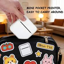 1pc Portable Wireless Mini Printer - Wireless Photo, Label, Note Printer, USB Powered, Compact Thermal Printer, Stylish Discount, Compatible With Smartphones, Tablets, Laptops - Suitable For Home, Office, Travel, Gifts - Compatible With Pinterest, Labels, Notes, Photos, Office Supplies, Fashionable Design, Structure, Office Personnel, Thermal Printer, Mini Printer, Portable Printer, Photo Printer - Multicolor - View 4
