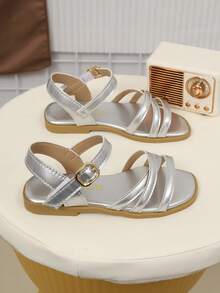 2026 New Fashion Casual One-Piece Children's Sandals, Unisex Design, Suitable For Summer Wear. Stylish, Elegant, Minimalist, High-Quality Kids Shoes. - Silver - View 5