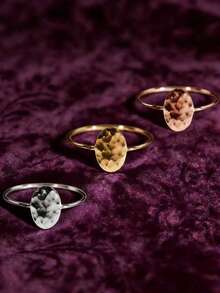 3pcs/Set Minimalist Halo Elegant Natural Delicate Women's Ring Friendship Gift Set, Suitable For Valentine's Day, Engagement, Date, Traveling - Multicolor - View 2