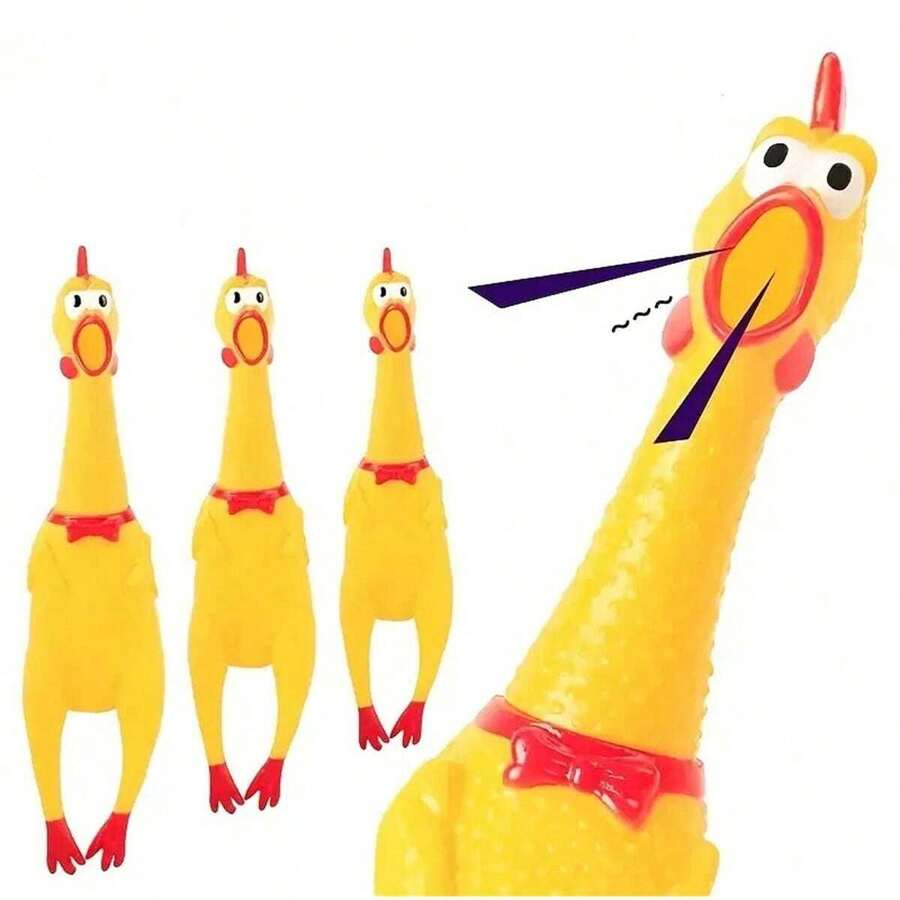 1 Miếng Gà Đồ chơi Đối với Áp lực Giải phóng , Chơi khăm , Niềm vui & Bắt chước ( Thập cẩm Màu sắc ) - Màu vàng - Xem 1