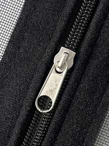 黑色拉链式窗纱，日常使用方便开启，无需钻孔安装，有效阻挡蚊虫。 - 黑色 - 查看 5