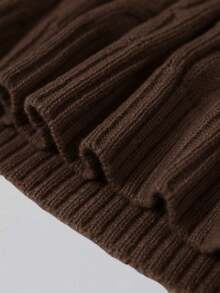 Men's Half-Zip Knit Polo Sweater, Old Money Style, Solid Color, Versatile Commuter Wear, Autumn/Winter - Brown - View 5