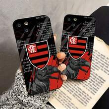 Emblema del Flamengo con ilustración de un pájaro sobre fondo. Esta elegante funda es compatible con Samsung, Apple, OPPO, , etc. Fabricada en TPU flexible, resistente a golpes y arañazos, ofrece una excelente protección contra caídas y un agarre cómodo. Es un regalo ideal para familiares, amigos y seres queridos, y una opción perfecta para festivales. - Negro - Ver 1