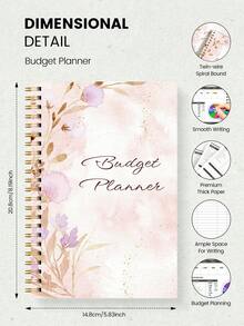 Trees 1pc Undated Monthly Budget Planner Notebook, A5 Spiral Bound Financial Organizer With Expense Tracker & Spending Log, For Home, Office & School Money Management Office Supplies - Budget Book - Pink - View 4