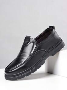 Zapatos formales de vestir para hombres, zapatos de cuero formales de alta calidad para caballero, zapatos de fiesta estilo británico, zapatos de cuero casuales cómodos para Navidad, fiesta de cumpleaños - Negro - Ver 2