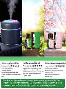 1个300毫升车载空气清新剂，室内香薰机，USB供电，两种工作模式，7色LED灯，智能定时器，静音喷雾，便捷的精油扩散器，适用于家居装饰、办公室、客厅、汽车，也是送给女性的精美礼物。 - 彩色 - 查看 13