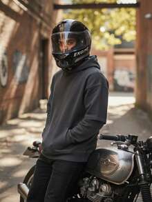 Casco Motocicleta, Casco de proteccion,Cascos para Motos Certificados Dot, Cascos de Moto con Visor ANTIVAHO,Cascos Motocross unisex Motos Accesorios (L) - carbono - Ver 2