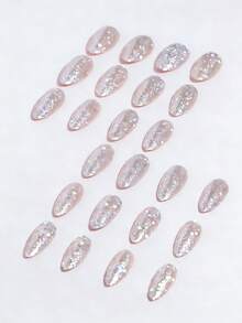 VV MEI JIA ER Press On False Nails - White - View 4